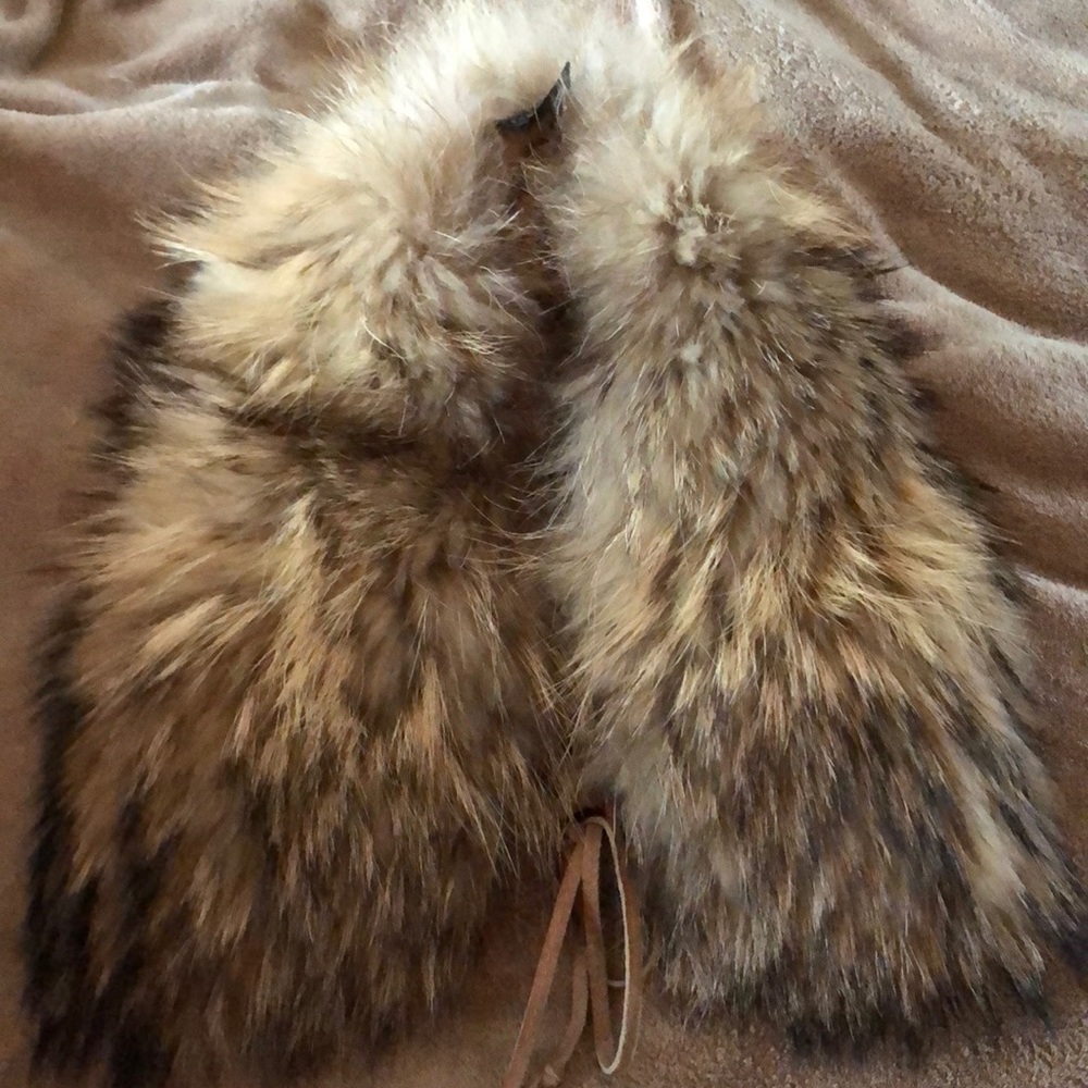 100% raccoon fur scarf